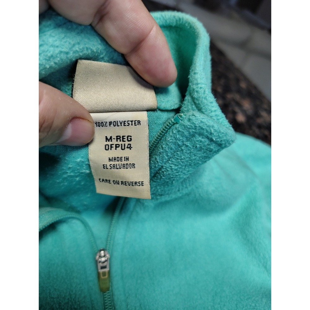 LL Bean Womens Fleece Full Zip Jacket Seafoam Green Mock Neck M-Reg vintage - Picture 6 of 6